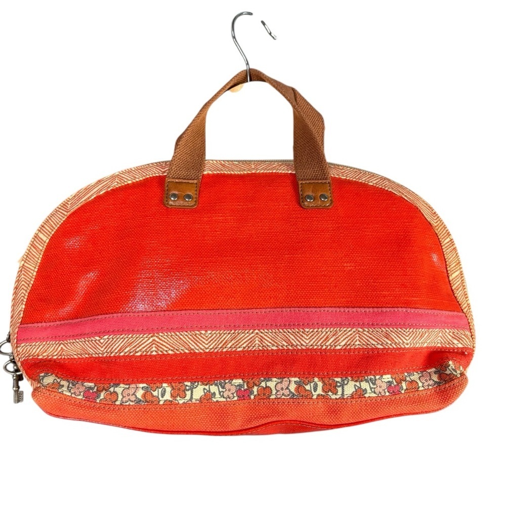 Fossil Key-Per Vintage Inspired Coated Canvas Dome Satchel – Orange Multi - Picture 2 of 15
